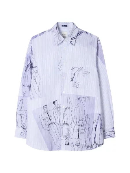 Cămașă Paul Smith cu dungi albastru