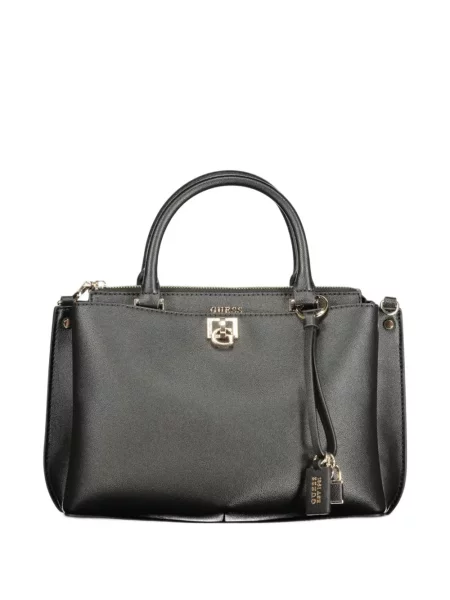 Geantă shopper Guess cu autograf negru