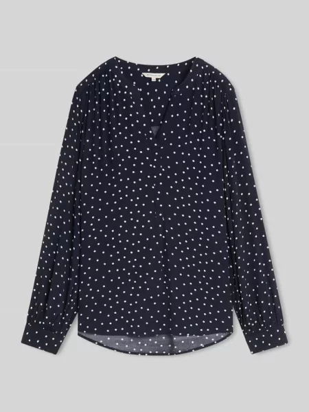 Koszula-bluza o kroju relaxed fit z czystej Tom Tailor granatowa