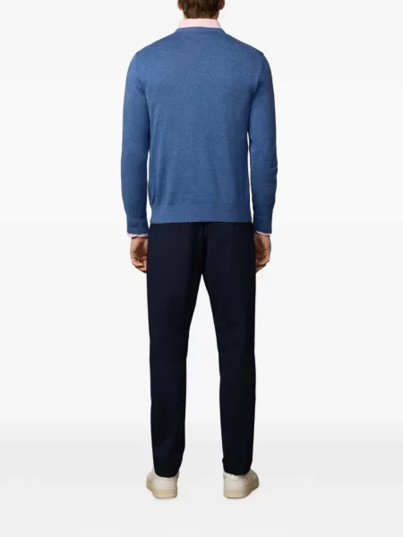Pulover Hackett London cu decolteu în V albastru