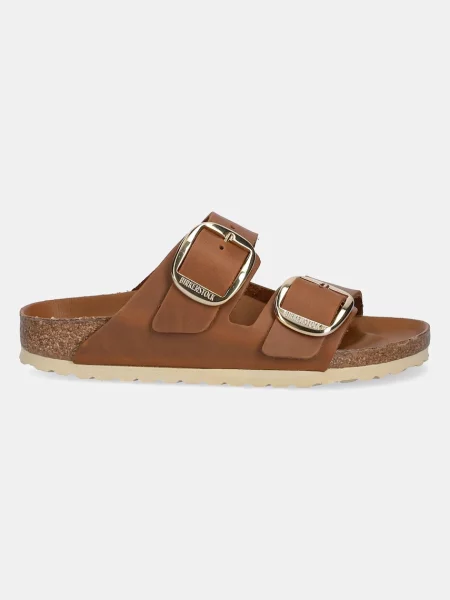 Pantofi Birkenstock din piele cu cataramă maro