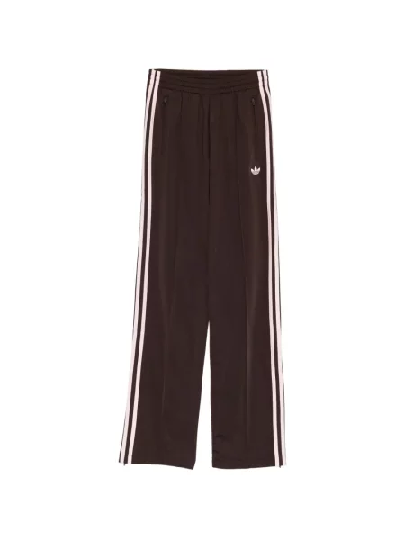 Haftowane jeansy Adidas brązowe