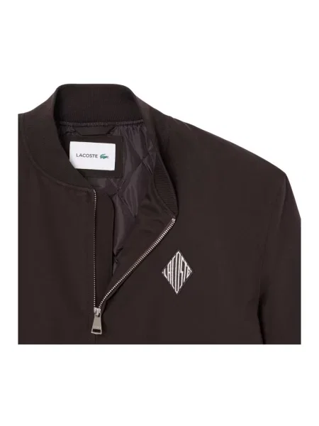 Kurtka bomber Lacoste retro wodoszczelny brązowy