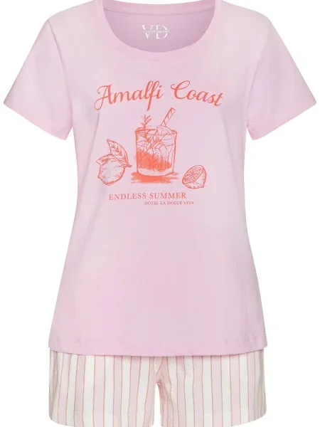 VIVANCE Kratke hlače za spanje jastog / roza / rdeča bela