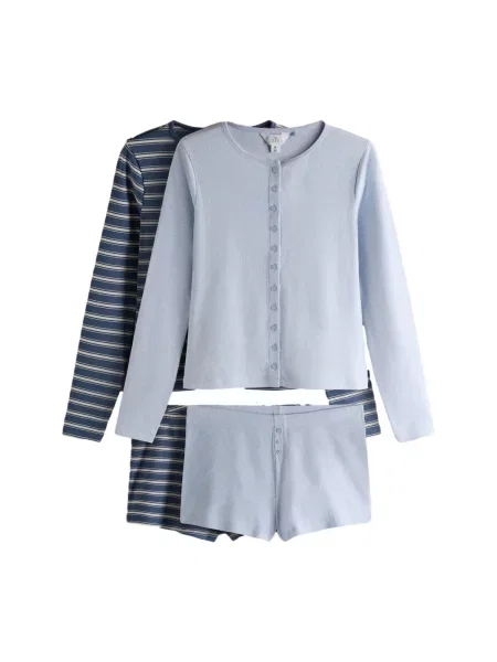 The Set Pantaloni scurți bleumarin / albastru porumbel / murdar alb