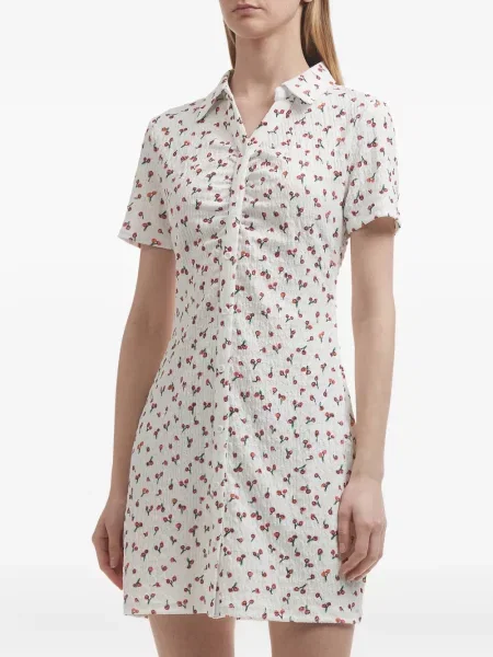 Mała sukienka koszulowa B+ab z nadrukiem garniturowa biała