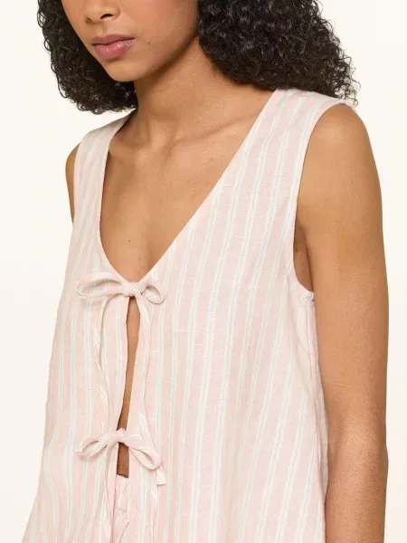 Arkitaip Lněná Vesta Camilla striped rose růžová
