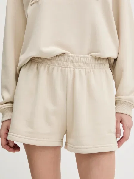 La Mania pantaloni scurți uni high waist MICA bej