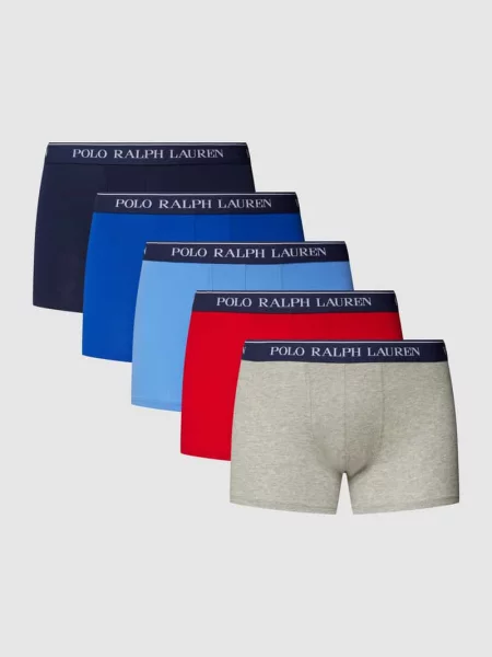 Koszulka polo Polo Ralph Lauren Underwear z paskiem klasyczna ze stretchu szara