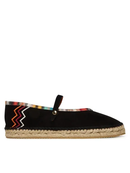 Semišové espadrilky Missoni Lola čierna
