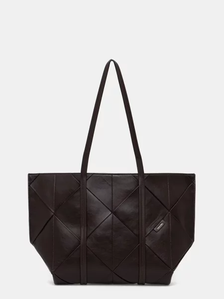 Calvin Klein geantă shopper pentru femei cu imitație de piele maro
