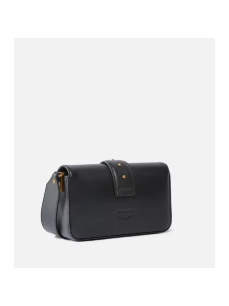 Torebka crossbody Pinko skórzana pikowana czarna