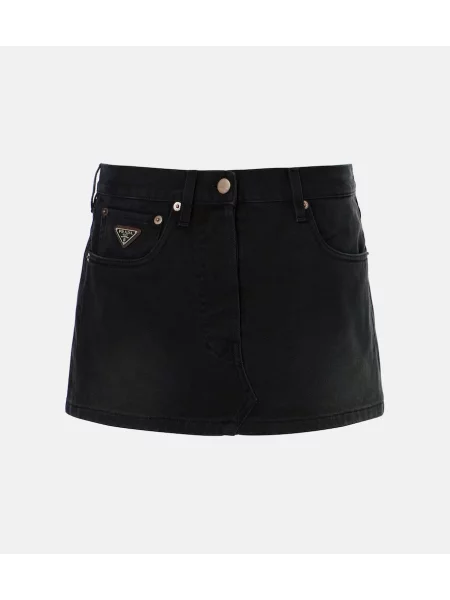 Spódnica jeansowa Prada z niską talią czarna