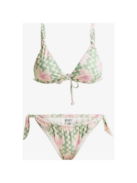 Bikini Roxy Marinha Hibiscus Daze Elongated Tri różowy XS zielony