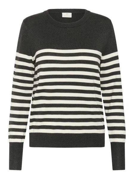 Kaffe Svetr KALizza šedý melír bílá