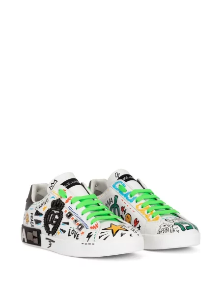 Raštuotos sportbačiai Dolce & Gabbana balta
