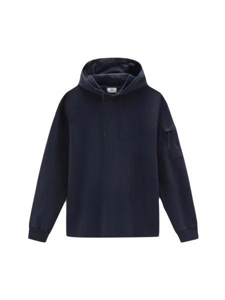 Bluza z kapturem Woolrich z kapturem z logo biała