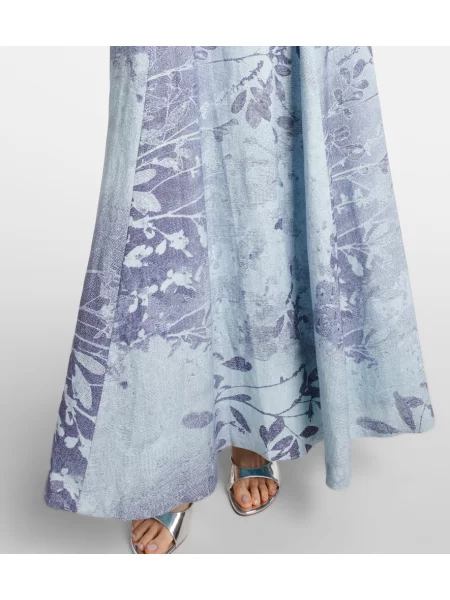 Rochie Simkhai de in cu model floral de costum albastru