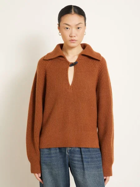Isabel Marant Svetr Troyer Miranda S Merino Vlnou A Kašmírem hnědá