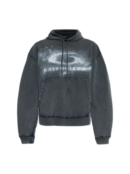 Bluza z kapturem Balenciaga szara