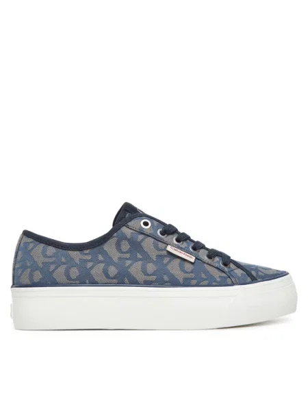 Calvin Klein Jeans Sneakersy Vulc Flatf Jacquard Granatowy
