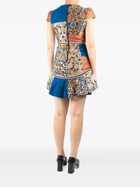 Rochie mini Alice + Olivia din jacard albastru