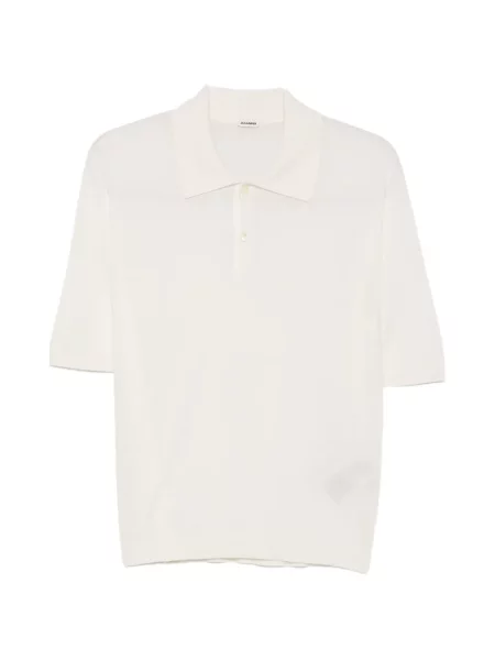 Scurt tricou polo Jil Sander de lână alb