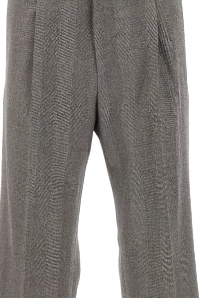 Pantaloni Pt Torino cu model herringbone gri