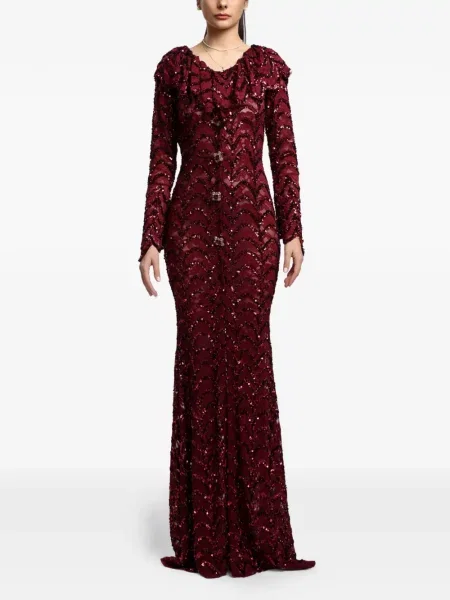 Sukienka maxi Miau By Clara Rotescu z cekinami czerwona
