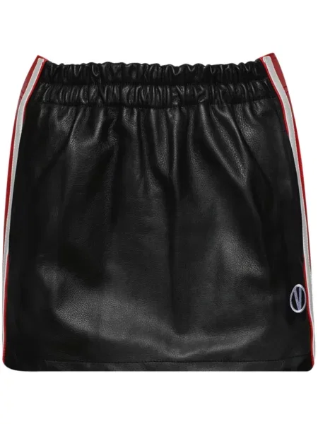 Haftowana mała mały spódnica skórzana Vetements czarna