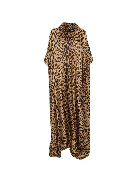 Rochie maxi Gucci cu imagine cu model leopard maro