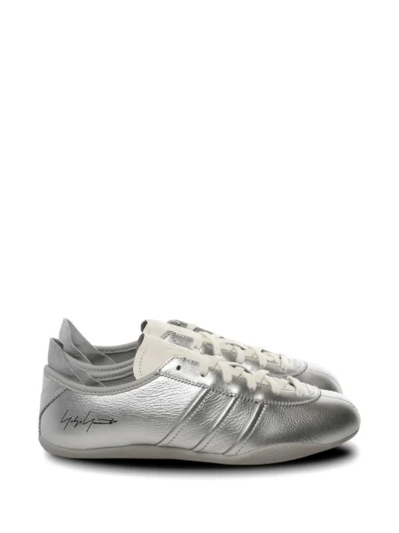 Sneakerși Y-3 din piele cu dungi argintiu