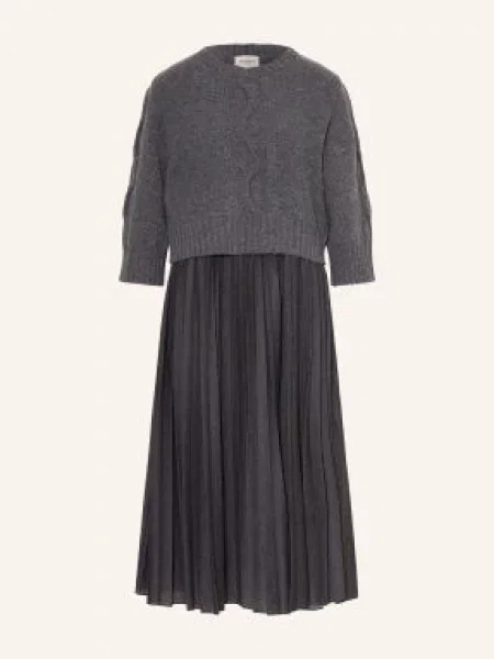 Weekend Max Mara Sada Calco: Šaty A Svetry S Rukávy tmavě šedá