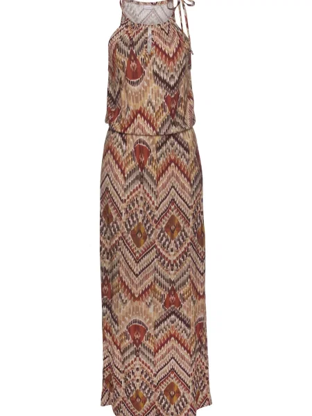 LASCANA Rochie de plaja maro / roșu ruginiu / taupe / nisipiu gri