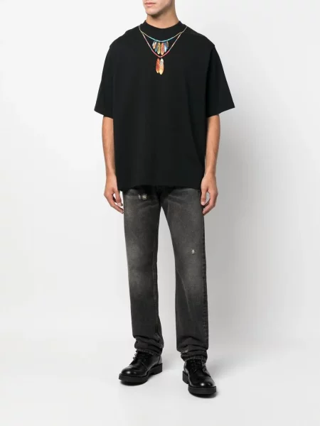 Džinsai Marcelo Burlon County Of Milan su nubrozdinimais juoda