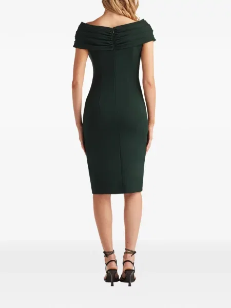Rochie cu volane Tadashi Shoji cu volane verde