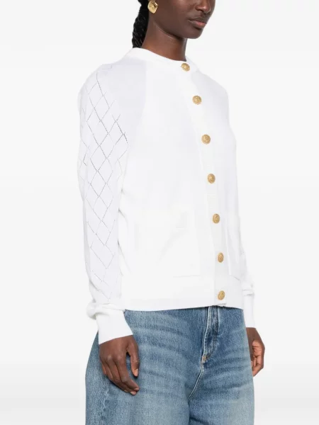 Lung cardigan Balmain alb
