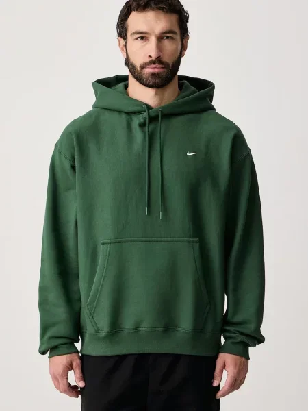Nike Sportswear bluza z kapturem z bawełną Solo Swoosh zielona