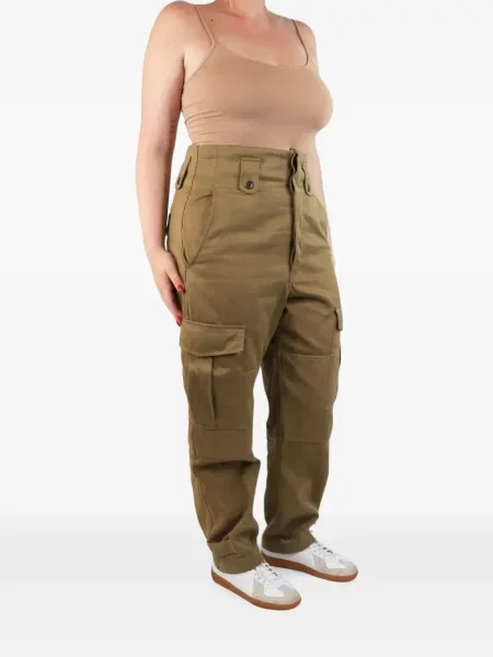 Pantaloni cargo Marant Etoile cu talie înaltă verde