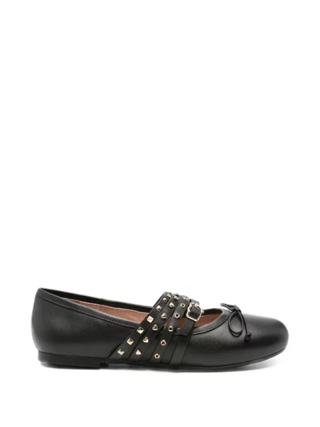 Balerini Love Moschino cu cataramă cu bretele negru