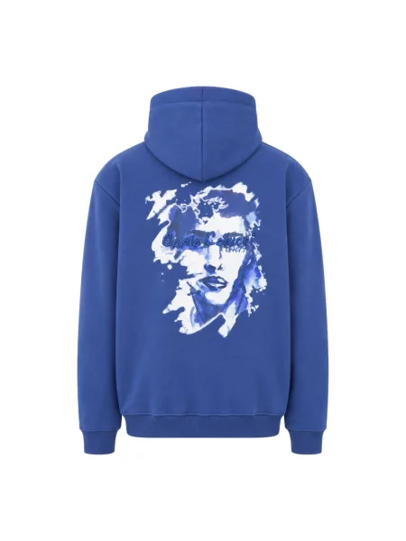 Bluza z kapturem Carlo Colucci z kapturem niebieska
