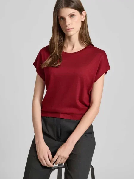 T-shirt z okrągłym dekoltem model ‘Kaja’ Someday czerwona