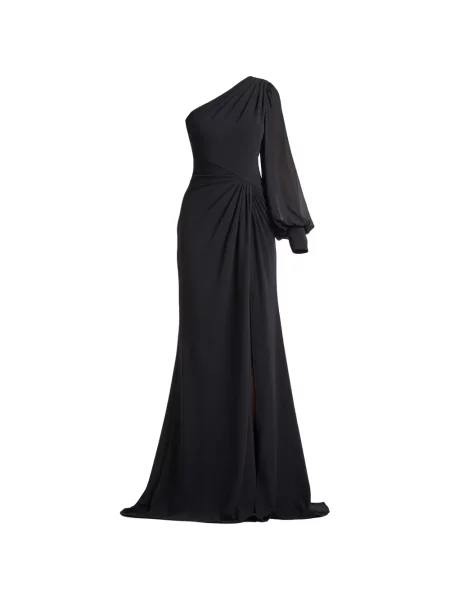 Rochie Tadashi Shoji drapată cu un umăr gol negru