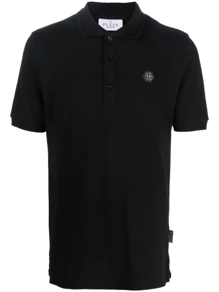 Polo Philipp Plein cu model piele de șarpe negru