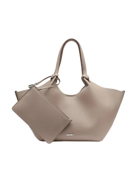 Shopper kabelka Dkny z ekologickej kože béžová