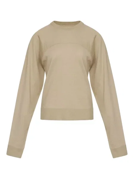 Długi top Mm6 Maison Margiela z okrągłym dekoltem brązowy