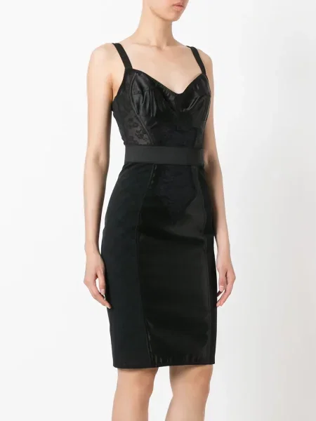Korzetové oblekové šaty Dolce & Gabbana černé