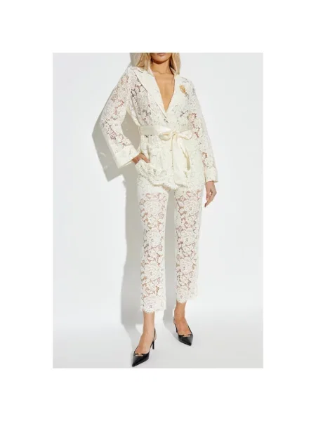 Spodnie Dolce And Gabbana koronkowe beżowe