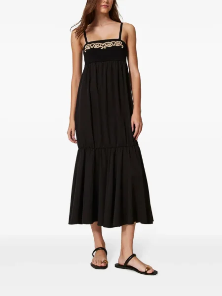 Rochie midi Twinset tricotate până la genunchi de costum negru