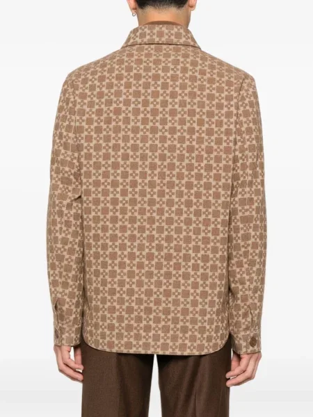 Geacă Sandro cu imprimeu geometric maro